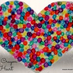 Valentine's Day Crafts Melted Crayon Dot Heart